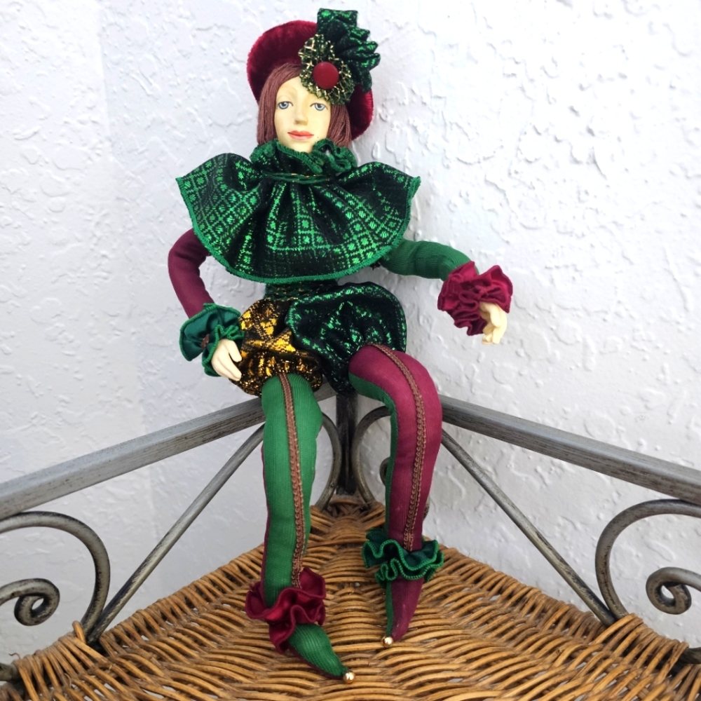 Jester, Santa Claus Elf, Scarecrow Vintage Christmas Mardi Gras Figurines - Picture 7 of 12